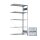 META CLIP Anbauregal 2000 x 1000 x 400 mm, 5 Böden, verzinkt
