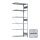 META CLIP Anbauregal 2500 x 1000 x 400 mm, 6 Böden, verzinkt