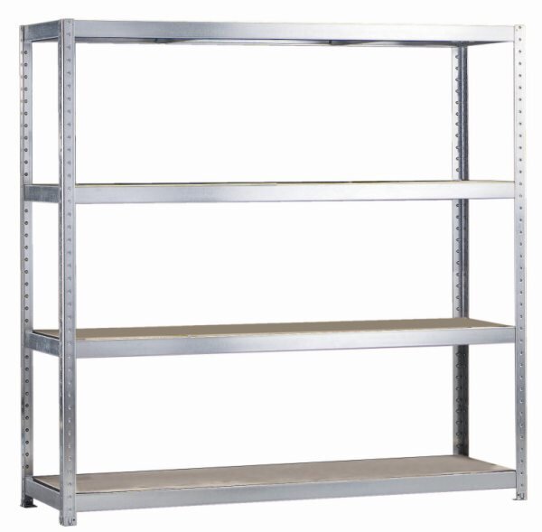 META SPEED-RACK Weitspannregal 2470 x 2500 x 800 mm, 4 Ebenen, Spanplattenböden