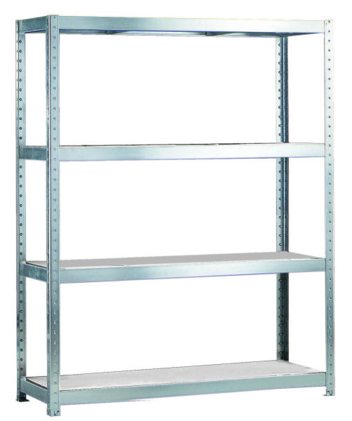 META SPEED-RACK Weitspannregal 2470 x 2000 x 800 mm, 4 Ebenen, Stahlpaneelböden