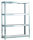 META SPEED-RACK Weitspannregal 2970 x 1700 x 800 mm, 4 Ebenen, Stahlpaneelböden
