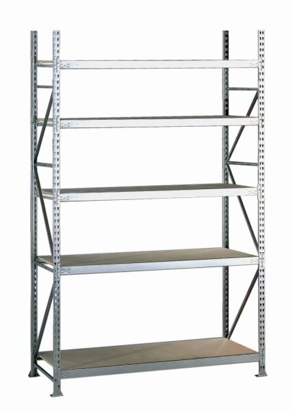 META MINI-RACK Grundregal 3000 x 2600 x 800 mm, 5 Ebenen, Spanplattenauflage