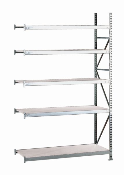 META MINI-RACK Anbauregal 3000 x 2600 x 650 mm, 5 Ebenen, Stahlpaneelauflage