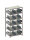 META CLIP Schrägboden-Grundregal 2000 x 1000 x 500 mm, 6 Böden inkl. Fachteilern, einseitig