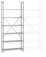 MANUFLEX Archiv-Grundregal 2250x960x300 mm, 6 Böden